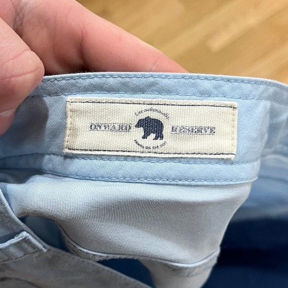 Onward Reserve Mens Light Blue Chino Pants Flat Front Straight Leg Size 33x32 - Picture 3 of 9